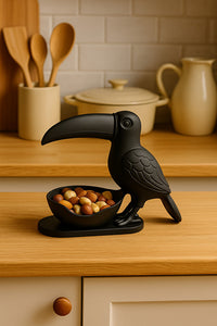 3D Siyah Kuş Figürlü Kuruyemiş, Kahve Yanı Sunum, Takı Organizeri, Anahtarlık Çok Amaçlı 15 x 12 cm