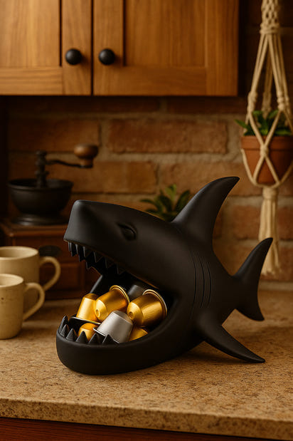 Köpekbalığı Organizer ve Sunumluk Takı, Kahve Kapsülü, Lokumluk, Masa Üstü Düzenleyici