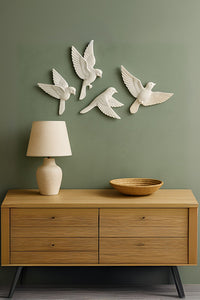 4’lü 3D Kuş Duvar Dekoru Dekoratif Reçine Dekor Modern, Bohem Duvar Dekoru Ev, Ofis Süsleme