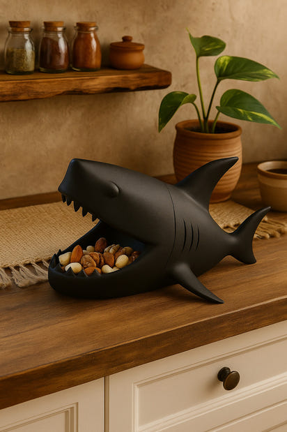 Köpekbalığı Organizer ve Sunumluk Takı, Kahve Kapsülü, Lokumluk, Masa Üstü Düzenleyici