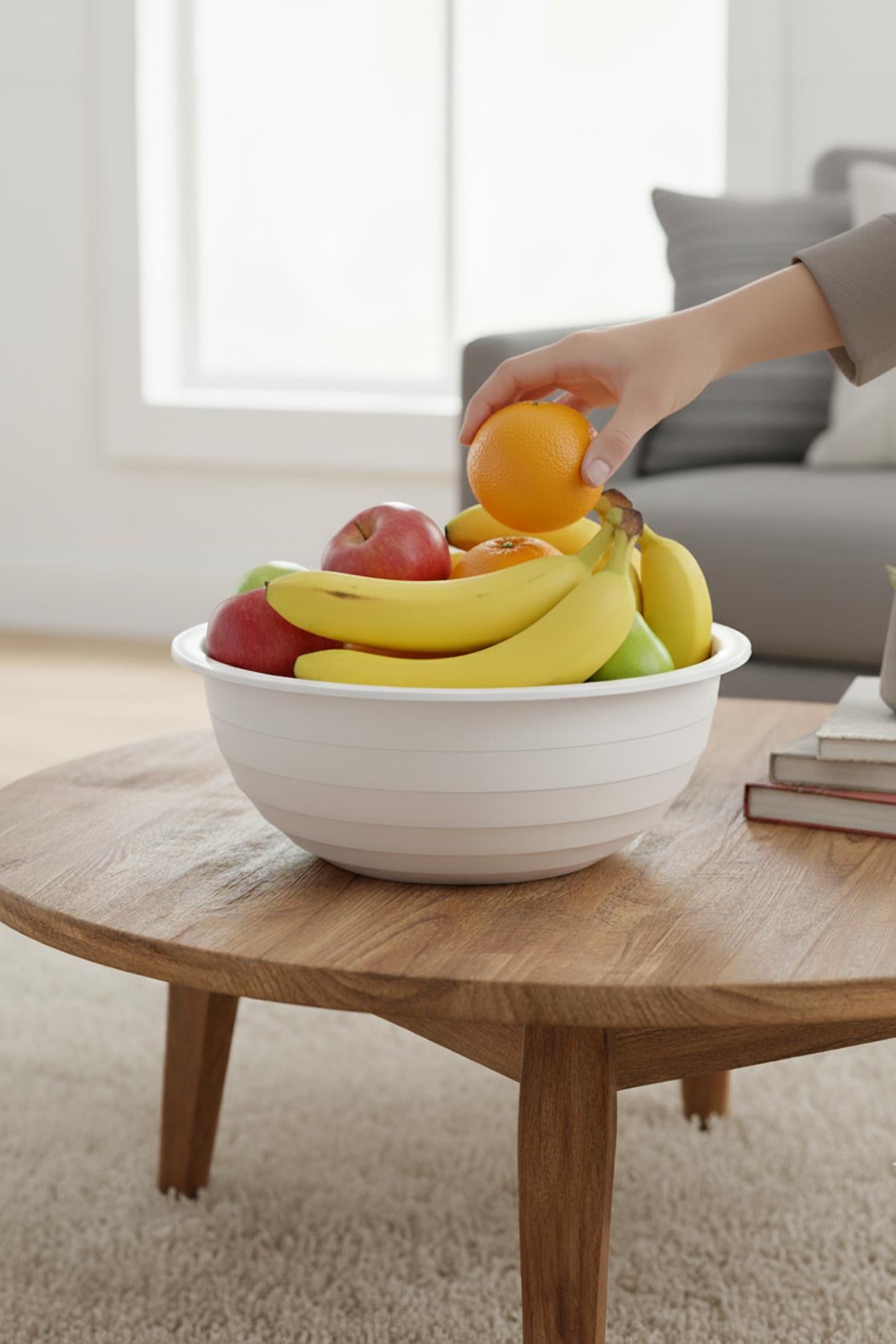 2,5 Lt Beyaz Akrilik Servis Kasesi & Karıştırma Kabı