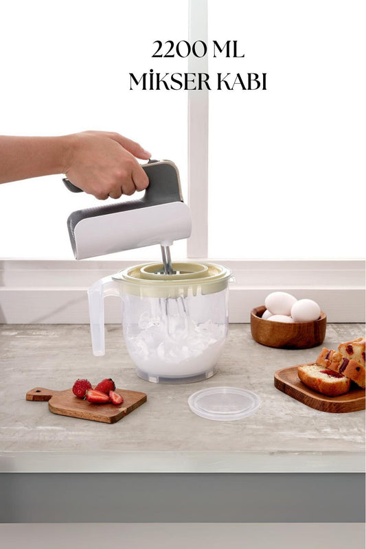 2200 Ml Mikser Kabı Beyaz & Ölçü Kabı & Saklama Kabı-DNY0024