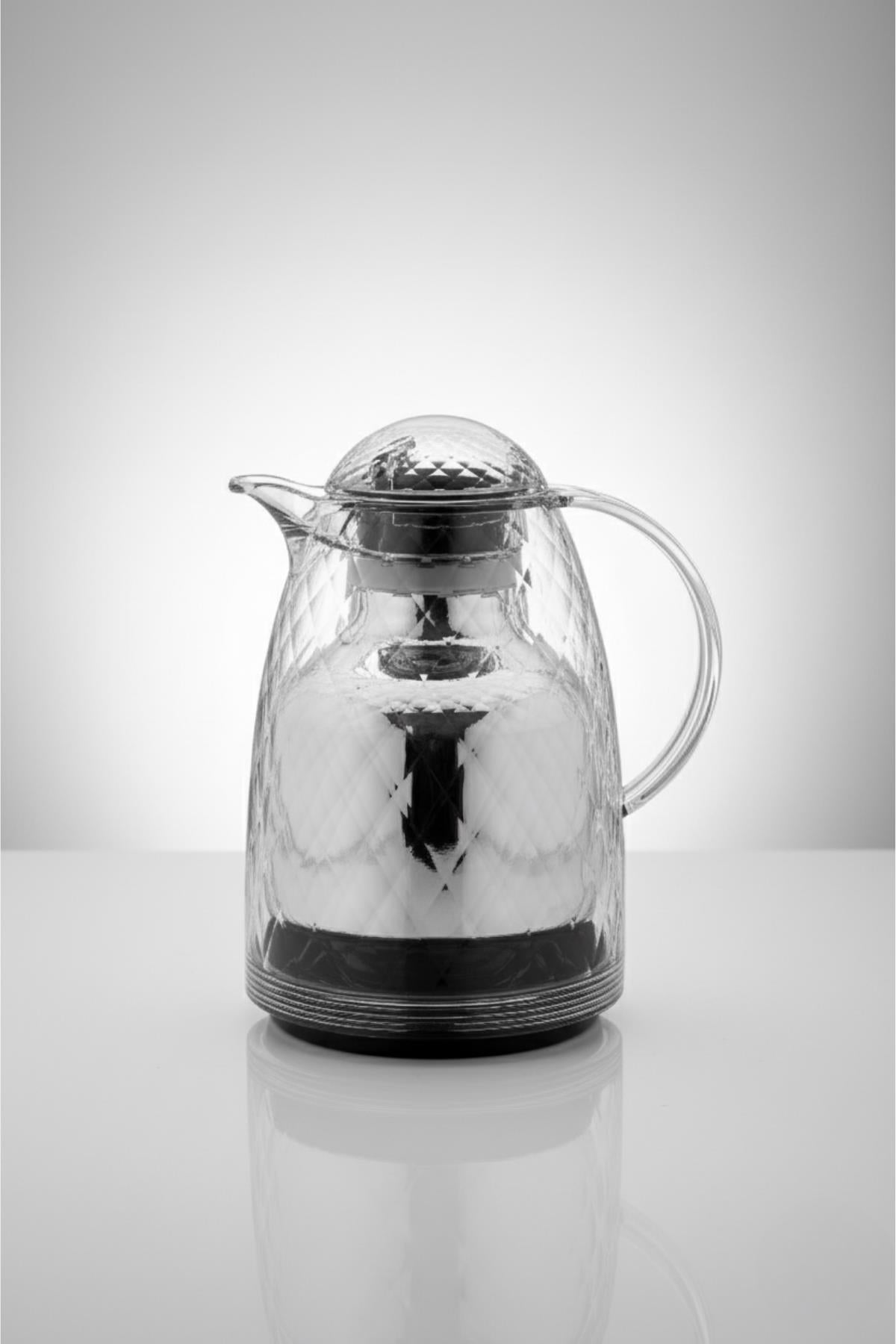 1 Lt Akrilik Şeffaf Çay Termosu 12 Saat Sıcak 24 Saat Soğuk