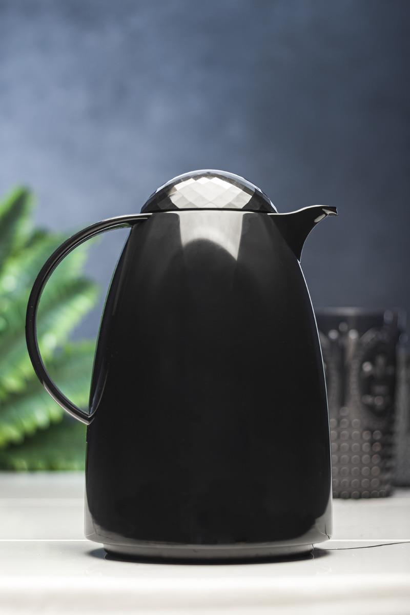 1 Lt Akrilik Siyah Çay Termosu 12 Saat Sıcak 24 Saat Soğuk-2828