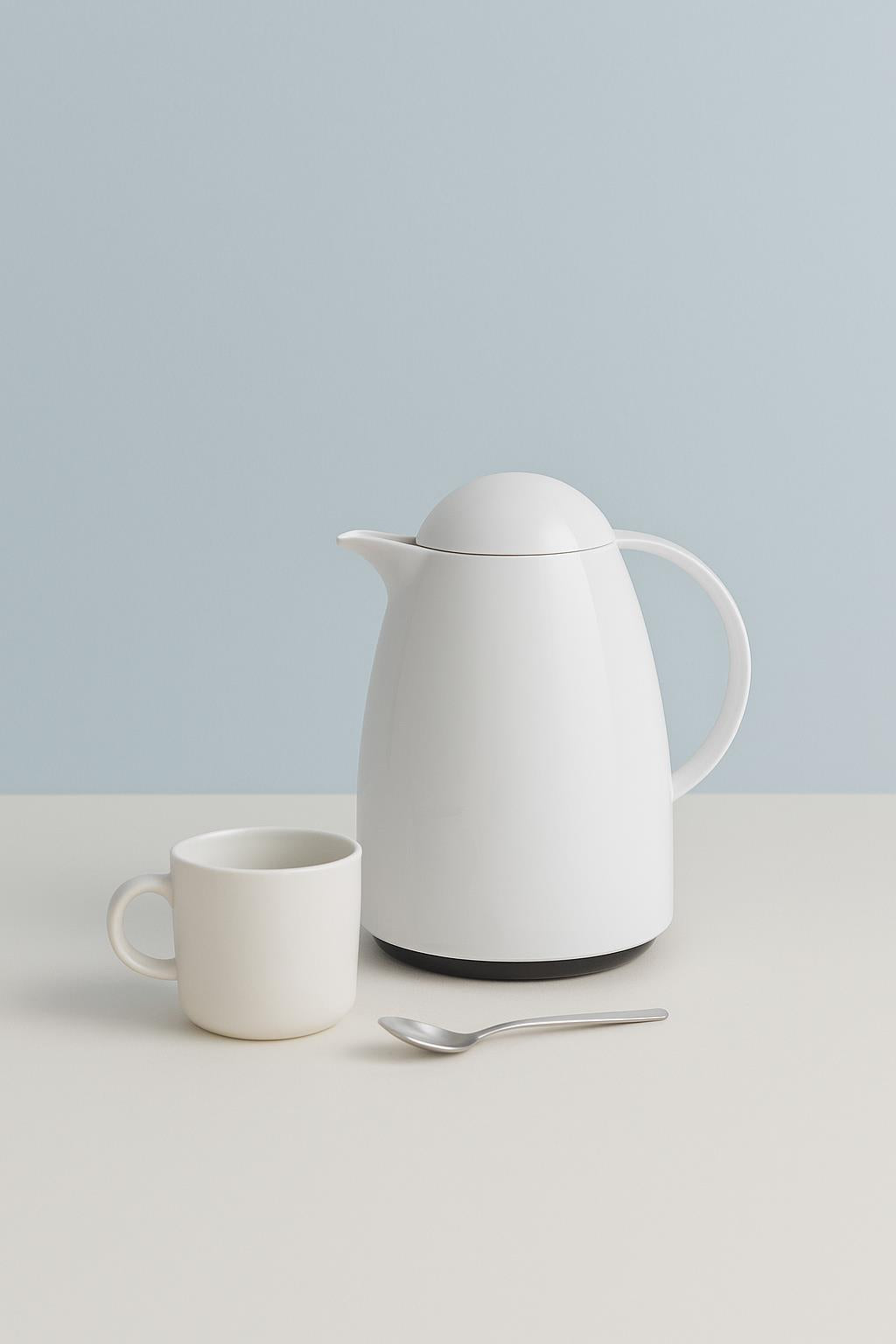 1 Lt Akrilik Soft Beyaz Çay Termosu 12 Saat Sıcak 24 Saat Soğuk