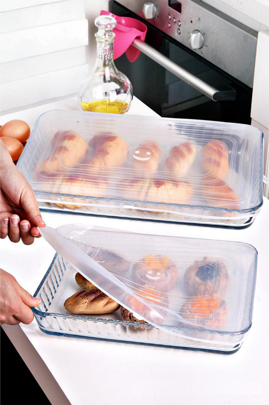 Dikdörtgen Silikon Borcam Kapağı Şeffaf