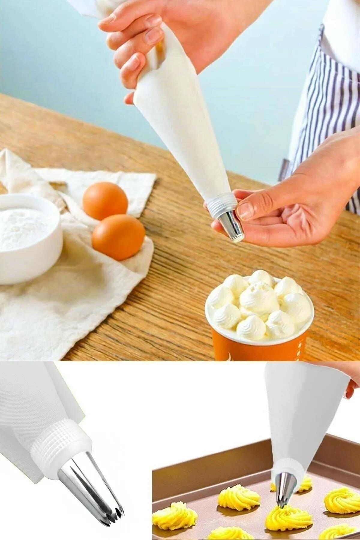 Krema Sıkma Torbası ve Şekillendirici Duy Seti 8 Parça