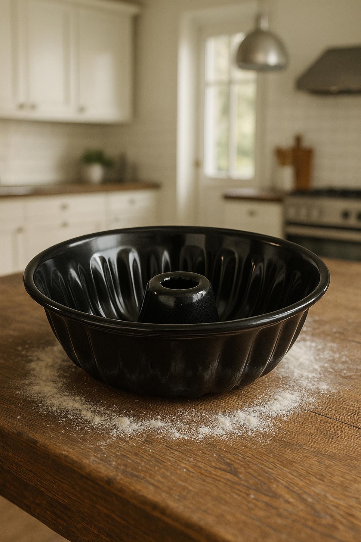 Yuvarlak Emaye Kek Kalıbı 28 cm Fırın Pasta Tart Ekmek Kalıbı