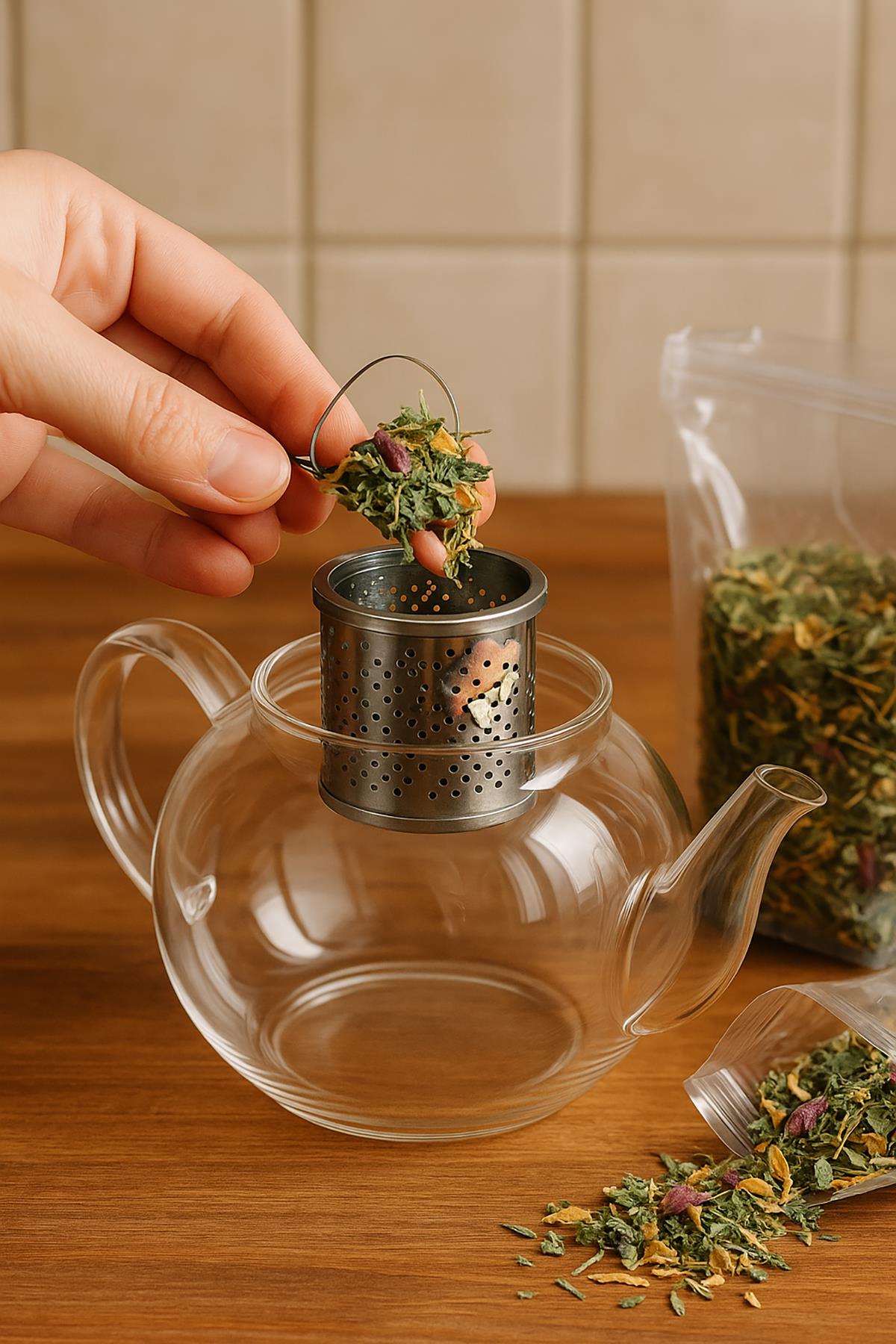 Paslanmaz Çelik Kapaklı Çay Süzgeci 8 cm