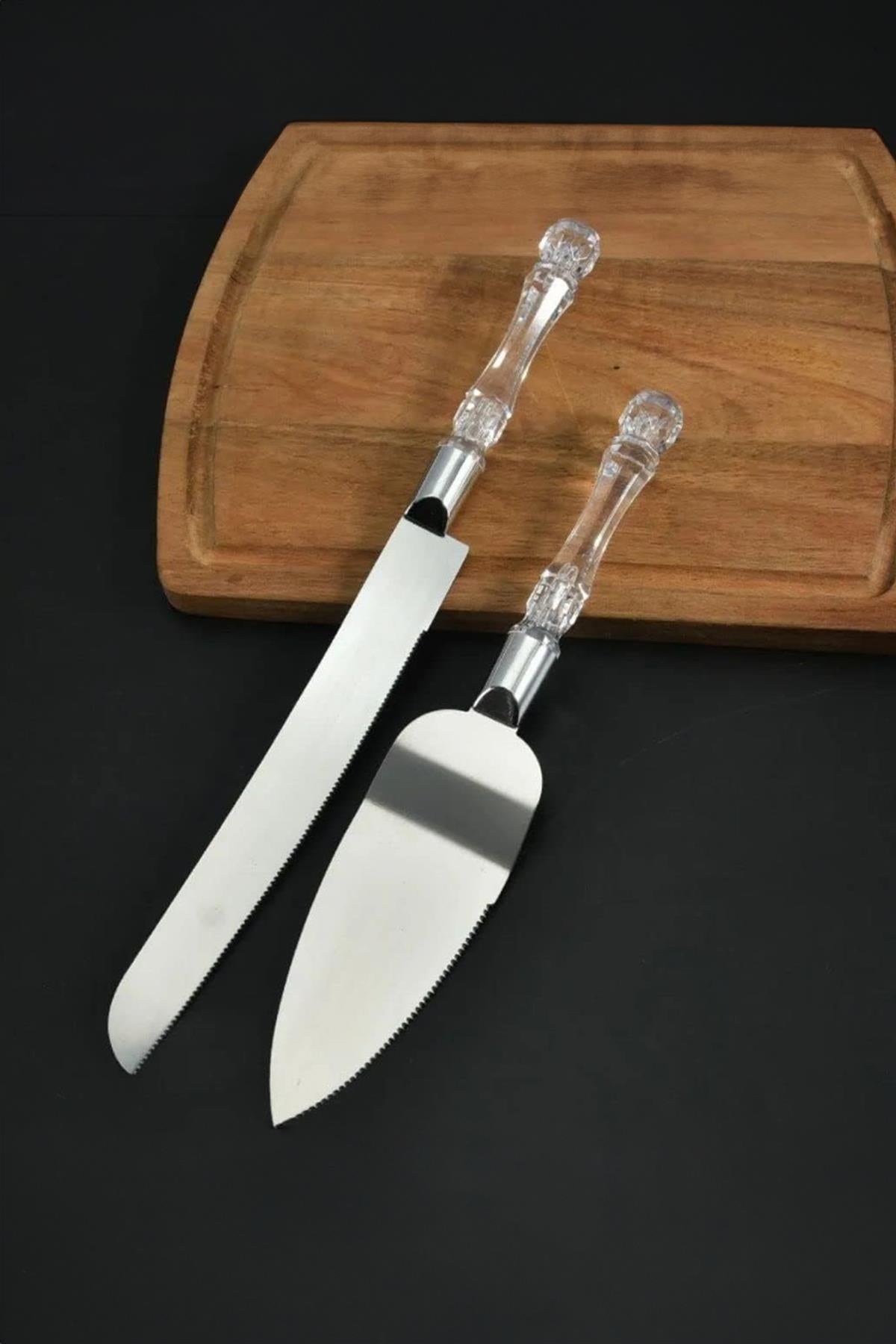 2’li Paslanmaz Çelik Pasta Servis Seti Spatula Bıçak Seti