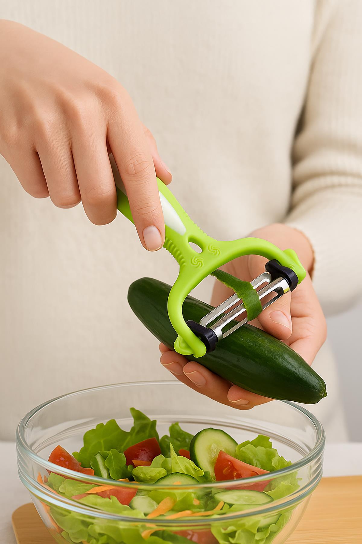 3 Başlıklı Plastik Soyacak Yeşil