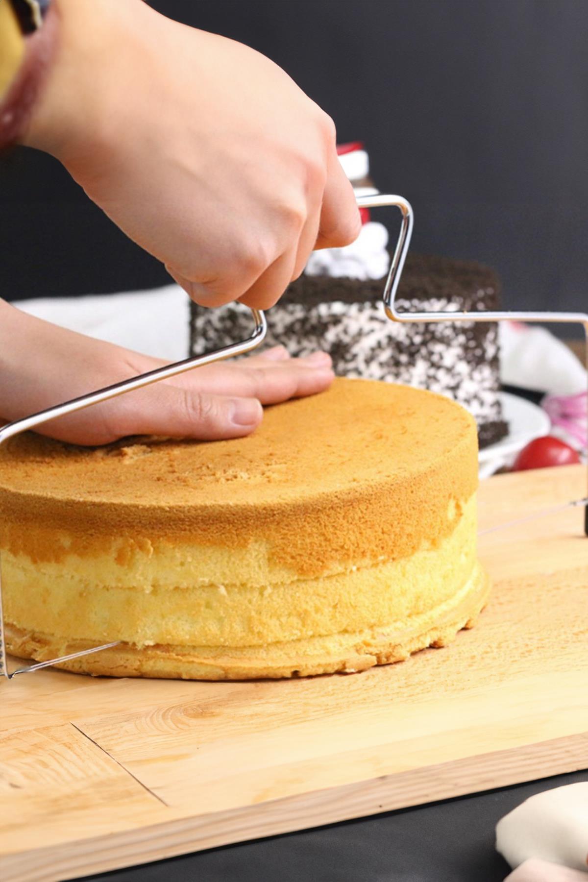 Metal Pasta Kesme Aparatı 30 cm Kek Ekmek Katman Dilimleme Bıçağı