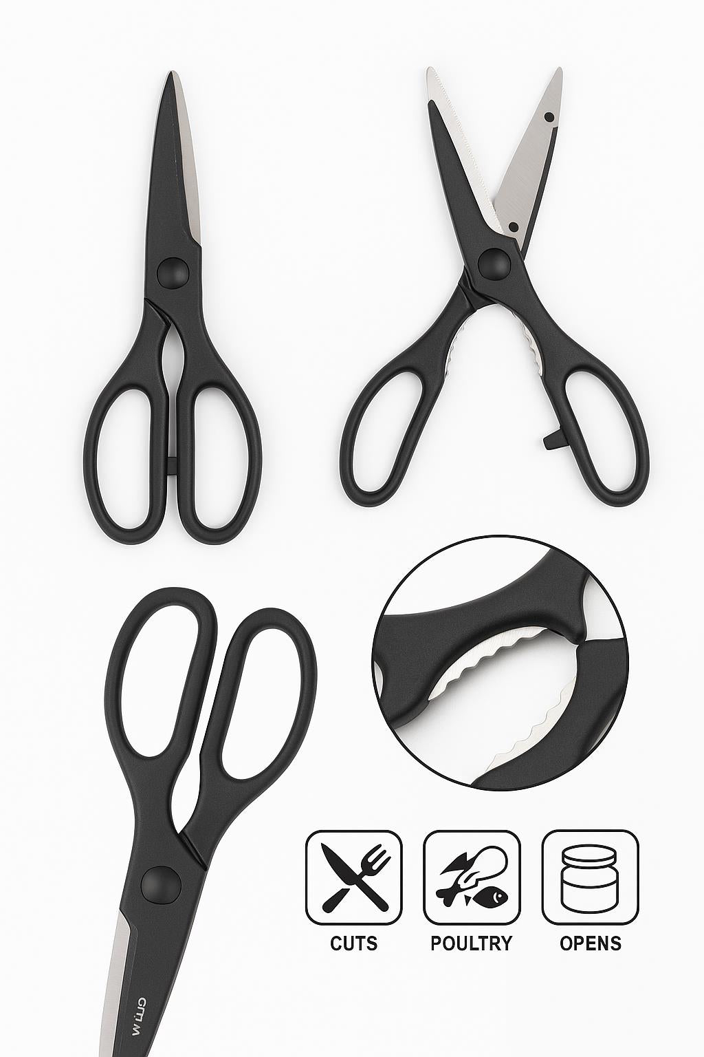 Paslanmaz Çelik Mutfak Makası 22 cm Çok Amaçlı