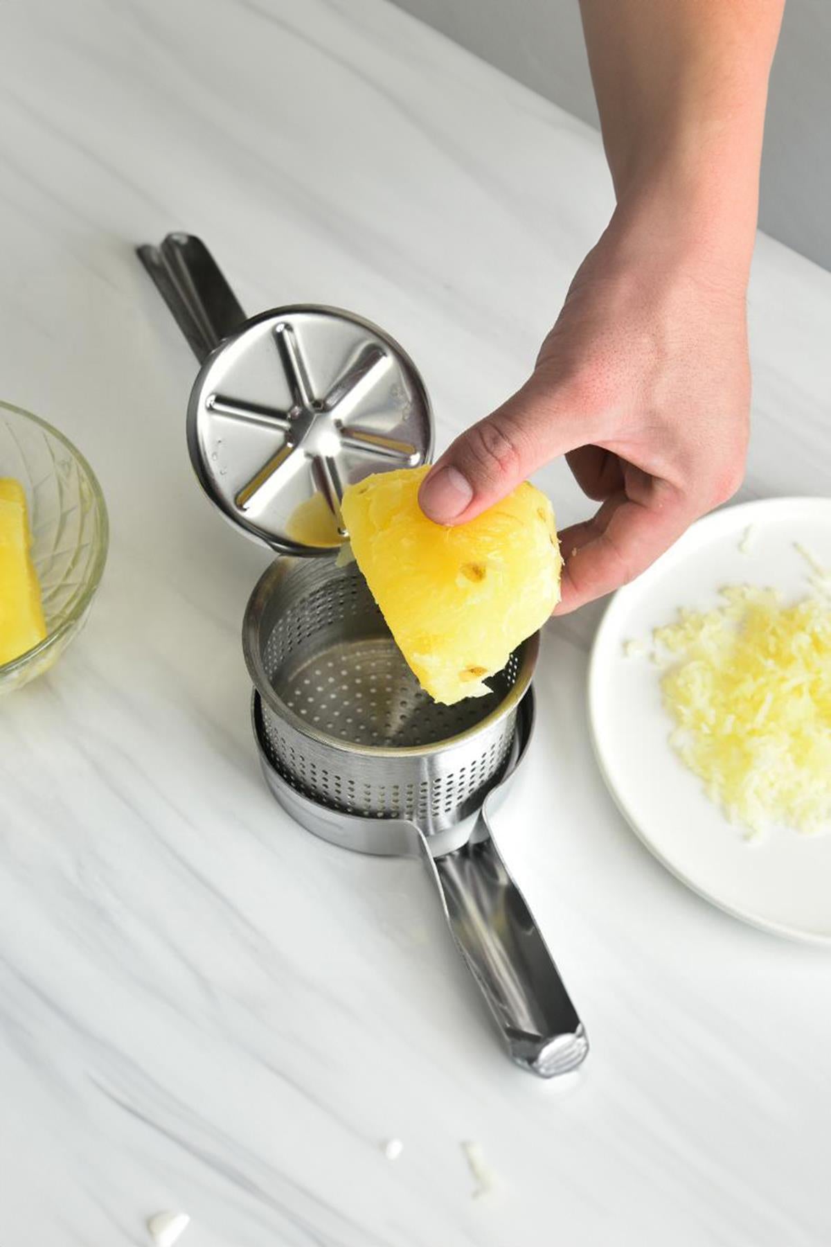 Paslanmaz Çelik Patates Ezme Aparatı Püre ve Sebze Ezici 27 cm